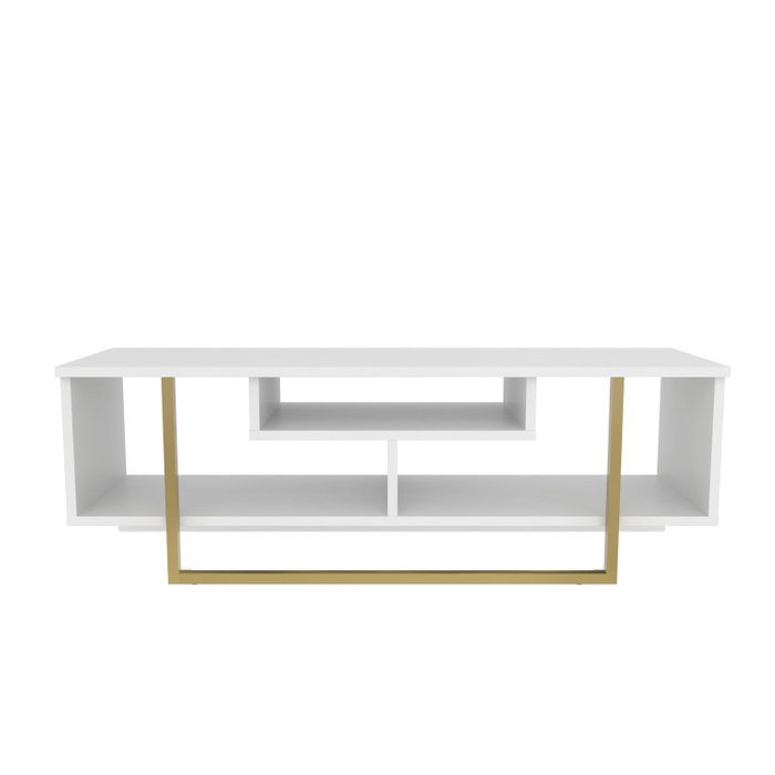 Hanah Home Asal 120 Soporte para TV Dorado y Blanco